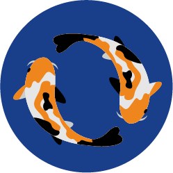 Vector de dos peces nadando en círculos