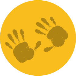 Vector de un par de huellas de las manos